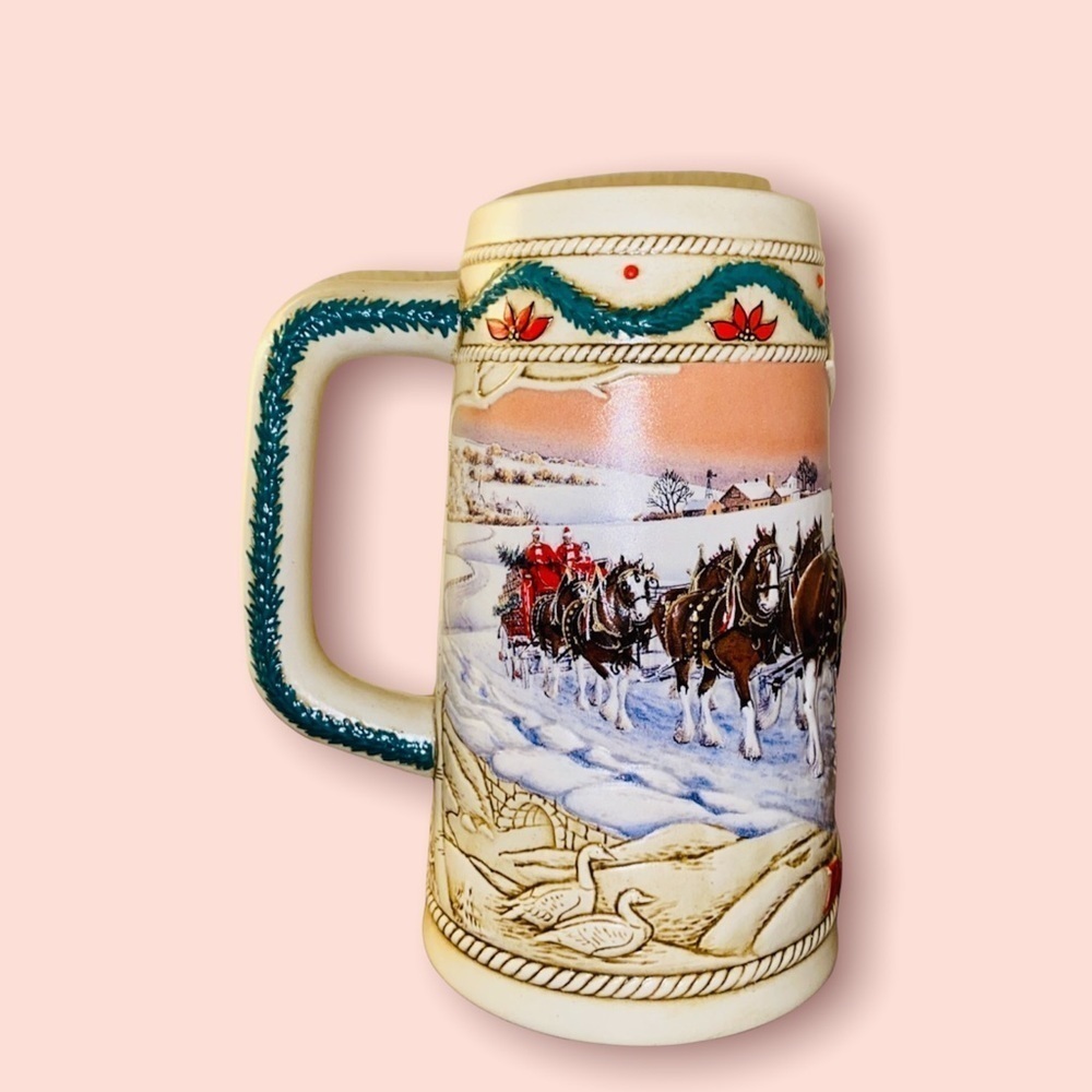 1996 American Homestead Budweiser Clydesdales Holiday Stein